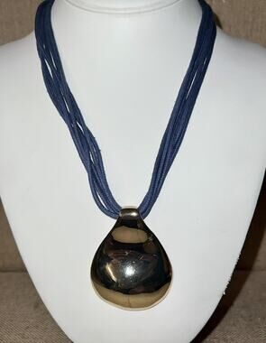 St Thomas Multi Cord Large Hold Tone Pendant Necklace